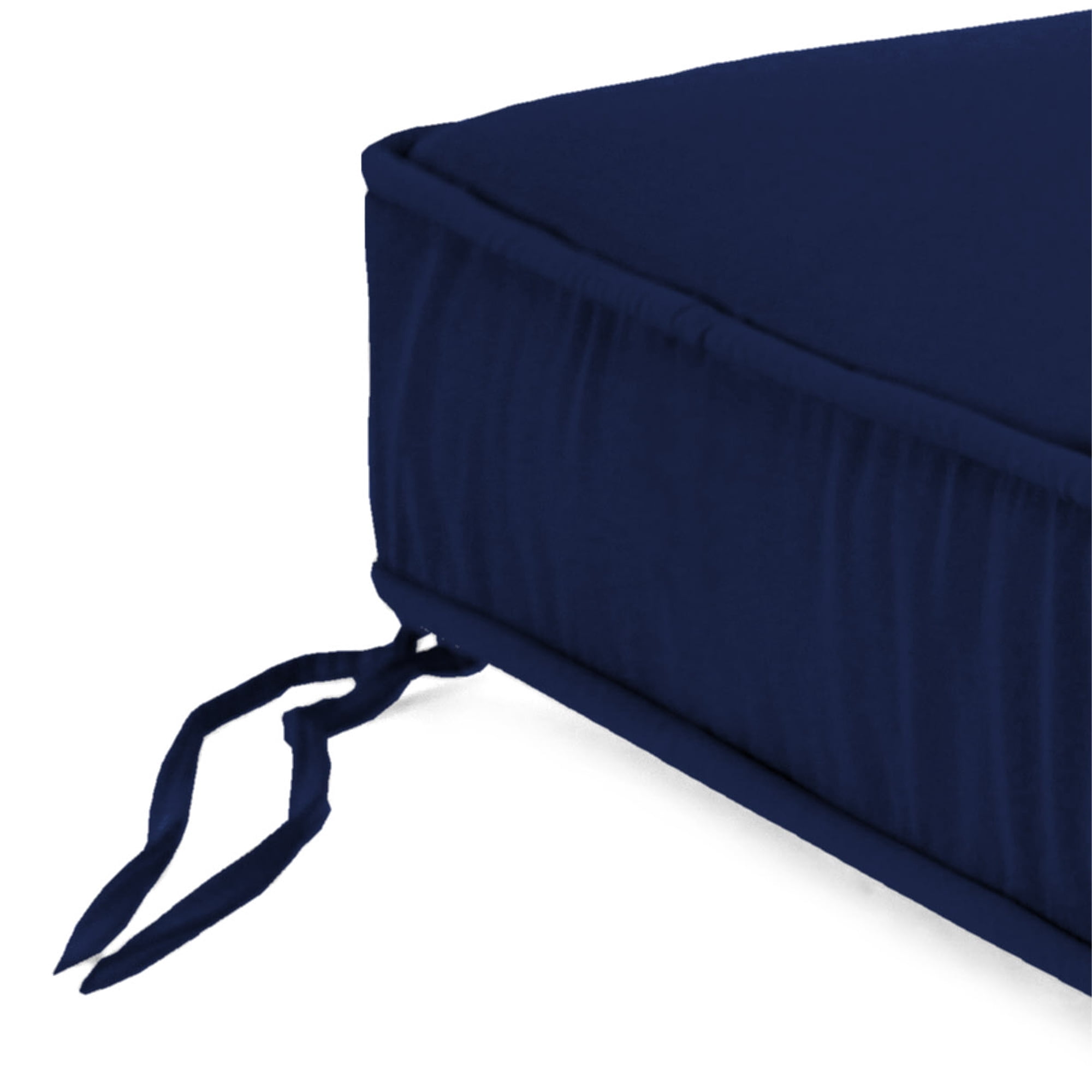 Jordan Manufacturing 22.5" x 22.5" Canvas Navy Solid Square Outdoor Deep Seat Cushion with Ties and Welt