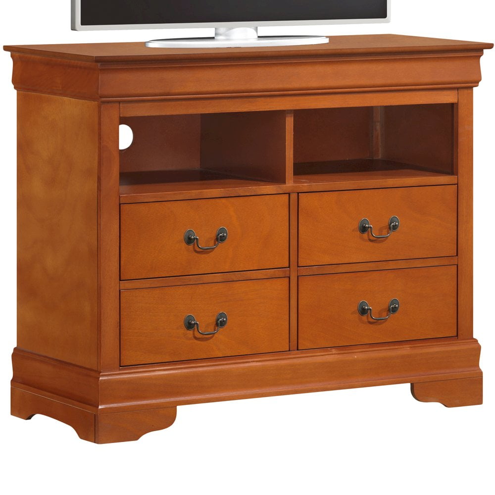Glory Furniture Louis Phillipe Media Chest in Oak Color
