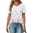 thumbnail image 2 of Fantaslook Women Blouses Dressy Casual Summer Short Sleeve Shirts Crew Neck Pleated Tunic Tops, 2 of 8