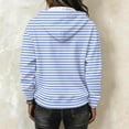 thumbnail image 5 of Striped Corduroy Quarter Zip Hoodie for Women Long Sleeve Drawstring Hood Kangaroo Pocket Loose Fit Pullover Sweatshirt Casual Streetwear Fall Winter, 5 of 5