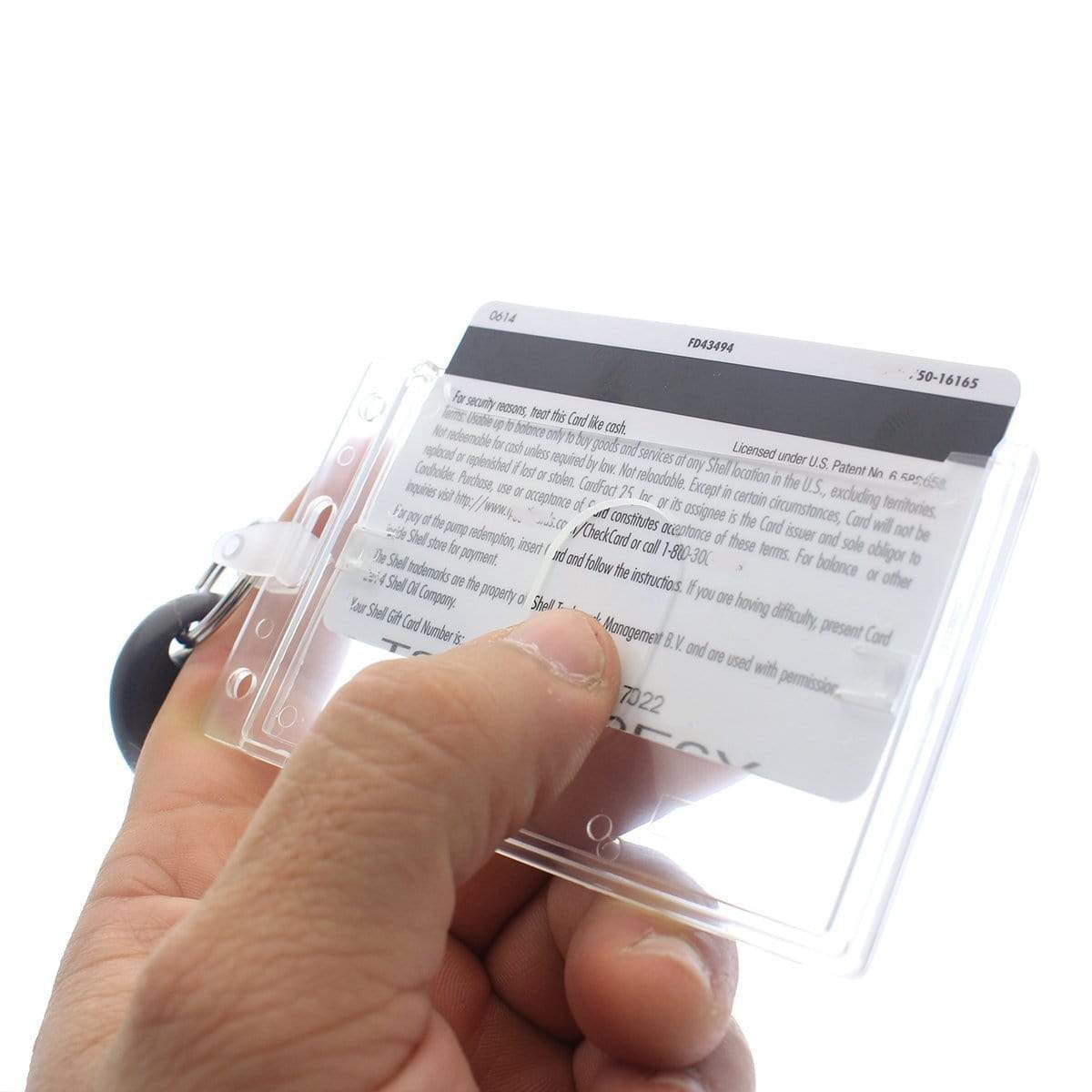 10 Pack - Rigid Fuel Card Holder with Key Ring - Clear Hard Plastic Card Protector Keychain for Fleet, Gas Cards, Company Cars and More by Specialist ID