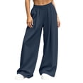 thumbnail image 6 of hoksml Women Baggy Wide Leg Sweatpants Elastic High Waist Loose Soft Casual Trousers for Daily Street Lounge Wear, 6 of 9