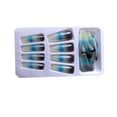 thumbnail image 2 of Seitruly 1 Juego de tiras de uñas de calle de colores, puntas falsas en forma de T, pestañas adhesivas de Color degradado, calcomanías de arte de Arte de uñas gris azul pegamento Seitruly CE011633-06, 2 of 6