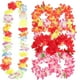thumbnail image 1 of Artificial Flower Necklace Hawaiian Leis Garland for Decoration 5Pcs Colorful, 1 of 4