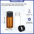 thumbnail image 2 of Uxcell 10ml Glass Sample Vials, 12Pcs Sample Vials with Screw Cap Leak-Proof Liquid Glass Vial Suitable for Laboratory Storing Essential Oils Perfumes Reagents, Transparent/Brown, 2 of 6