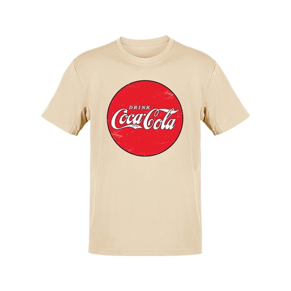 Officially Licensed Coca-Cola Round Vintage Logo Sign Men's T-shirt