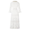thumbnail image 3 of Lace Paneling Lace Fringe Flared Dress With Large Swing plus Size Dress Tunics Dress for Women Casual Summer Dresses with Sleeves Big Dress Dress Women Casual Summer Summer Dresses for Teen Girls, 3 of 4