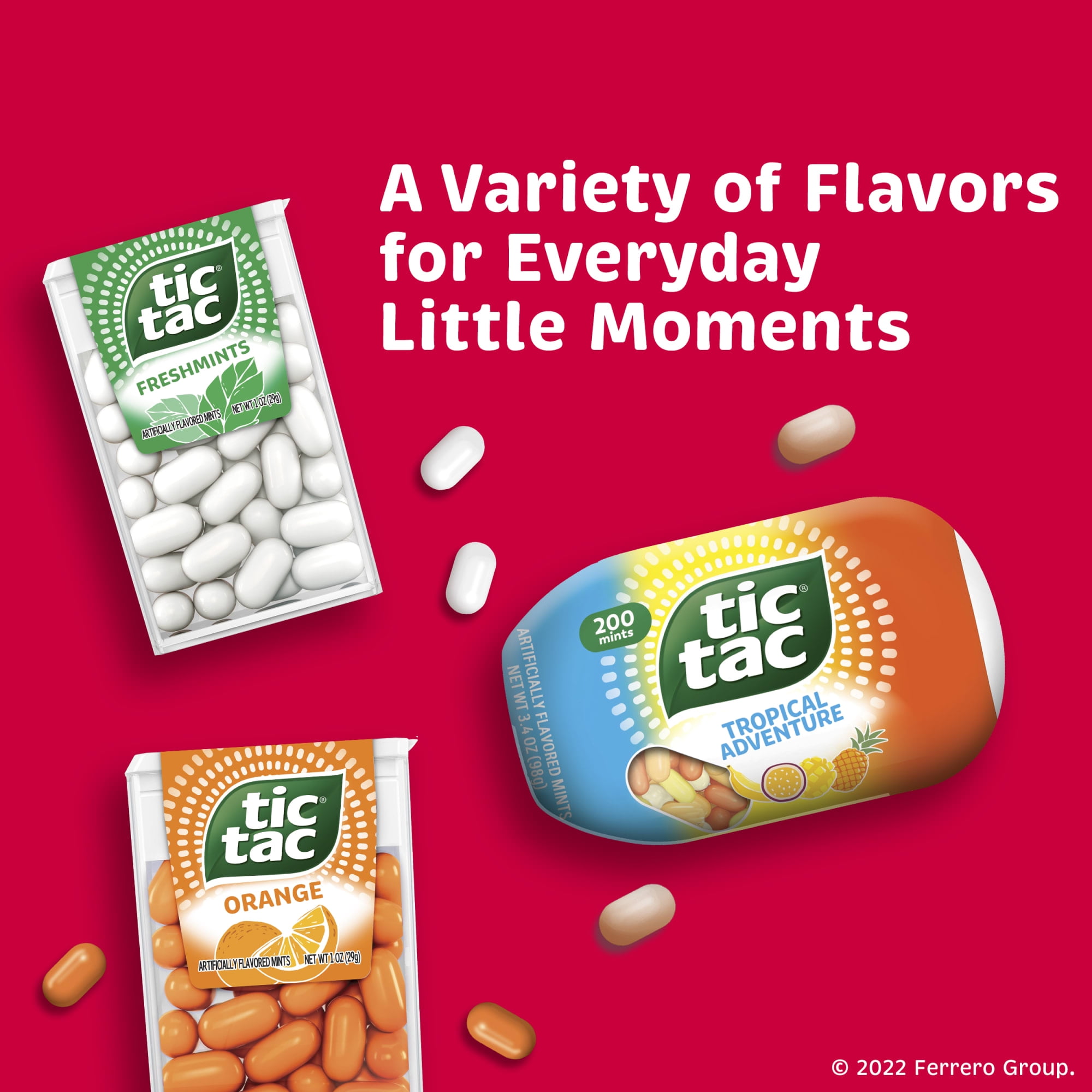 Tic Tac Strawberry & Cream, On-the-Go Pocket-Sized Mints, 200 pieces, 3.4 oz Bottle Pack
