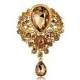 thumbnail image 1 of AMERTEER Broche en Verre Forme de Goutte d'Eau en Strass Broche Électroplaquée Longue Durée Décoration de Fête Rouge, 1 of 4