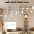 thumbnail image 7 of Deyidn 6-Light Sputnik Chandelier with Adjustable Height, Vintage White Rubbed Gold Ceiling Light Fixture for Dining Room Kitchen Island, 7 of 7