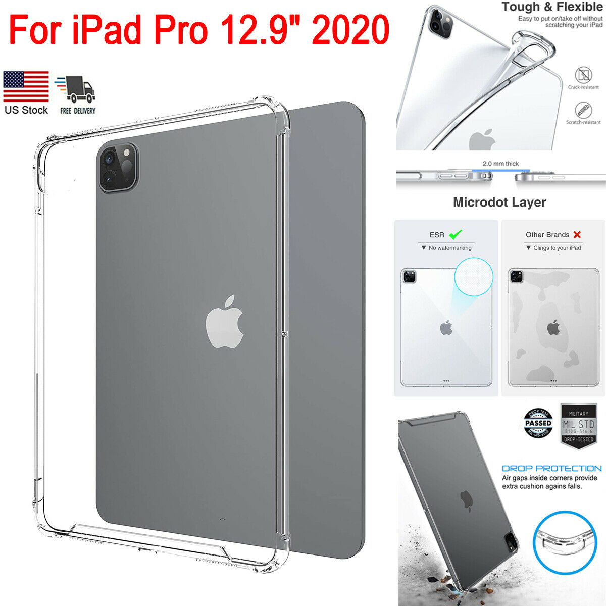 For iPad Pro 11"12.9"/iPad 10.2" Slim Soft TPU Case Clear Shockproof