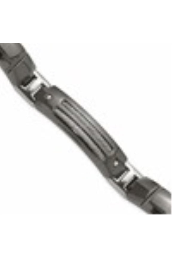 Titanium Sterling Silver Anodized Black Polished Cable Link Bracelet for Women 8"
