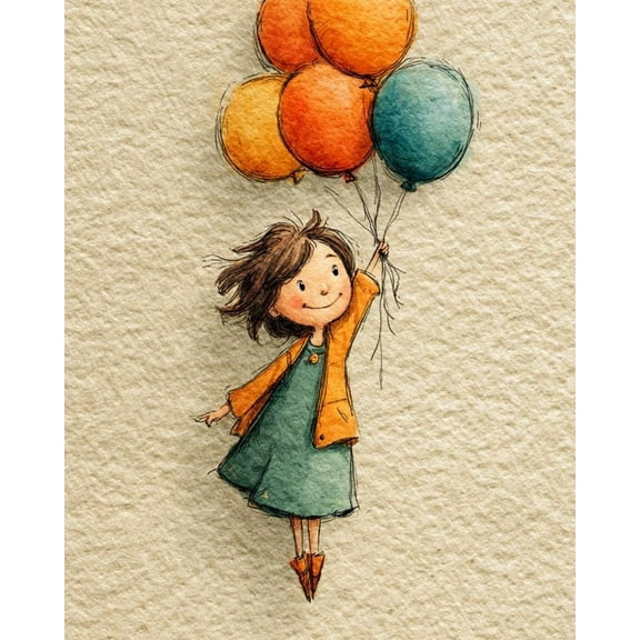 Paint by Numbers for Adults Kids Beginner Balloon Girl's Dream DIY Acrylic Painting by Numbers Kits with Brushes Acrylic Pigment Home Decoration Gifts 16 x 20 inch