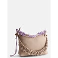 thumbnail image 3 of No Boundaries Women’s Medium Nylon Tote with Crossbody Scrunch Strap, Tan, 3 of 6