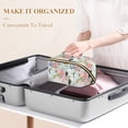 thumbnail image 3 of FORMRS Makeup Bag Travel Cosmetic Organizer for Women Fold Flat Zipper Pouch with Handle, Colorful Flowers Blossoms, 3 of 8