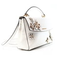 thumbnail image 3 of Michael Kors NEW White Leather Ava Floral Applique Satchel Bag Purse, 3 of 6