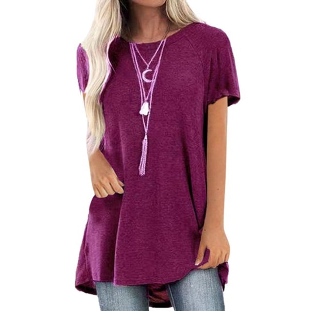 Sonducket Camisa de mujer con cuello y manga corta en color liso Prendas para la parte del cuerpo Vino rojo M
