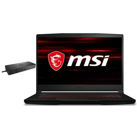MSI GF63 Thin 10SCXR Gaming/Entertainment Laptop (Intel i5-10300H 4-Core, 15.6in 60Hz Full HD (1920x1080), NVIDIA GTX 1650 [Max-Q], 8GB RAM, Win 10 Home) with WD19S 180W Dock