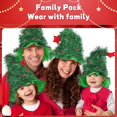 thumbnail image 4 of 4 piezas de sombrero de árbol de Navidad divertido sombrero de Papá Noel forma de árbol decorado con estrella y pompones verdes para disfraces de Navidad para adultos y niños, 4 of 7