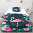thumbnail image 2 of Housse de Couette et Taies d'Oreiller Flamants Roses Animal et Impression Douce en Microfibre Polyester, 2 of 5