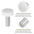 thumbnail image 3 of Uxcell 30 Packs M6 x 16mm Metric Male Thread Knurled Knobs Thumb Screw Clamping Knobs Grip White, 3 of 5