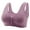 Purple, variant on CHGBMOK Daisy Bras for Older Women,Convenient Snap Front Close Button Cotton Bras,Full Support Wide Back No Underwire Bras