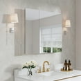 thumbnail image 4 of ANGELES HOME 36" x 30" Medicine Cabinet with Mirror, Rectangular Bathroom Mirror Cabinet with 6 Adjustable Glass Shelves, Aluminum Body, Recessed or Surface Mount Mirror Medicine Cabinet, Double Door, 4 of 12