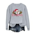 thumbnail image 4 of Craaazy Early Fall Fashion Christmas Shirts for Women Crewneck Long Sleeve Christmas Printed Womens Tops Gifts, 4 of 6