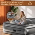 thumbnail image 3 of Divon Queen Air Mattress with Built-In Pump, 18-Inch Elevated Inflatable Air Bed, Quick Inflation and Deflation, Portable Blow-Up Bed for Guests, Home and Travel, Gray, 3 of 9