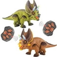 thumbnail image 2 of Estbridge Remote Control Triceratops Toy - Walking Dinosaur Model with Light & Sound  Movable Joints  Educational RC Dino Toy Gift for Toddlers, 2 of 8