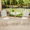 thumbnail image 1 of Costway Ensemble Bistro en Métal 3 Pcs Table Ronde et 2 Chaises Pliantes avec Motif Aspect Rotin Blanc, 1 of 10