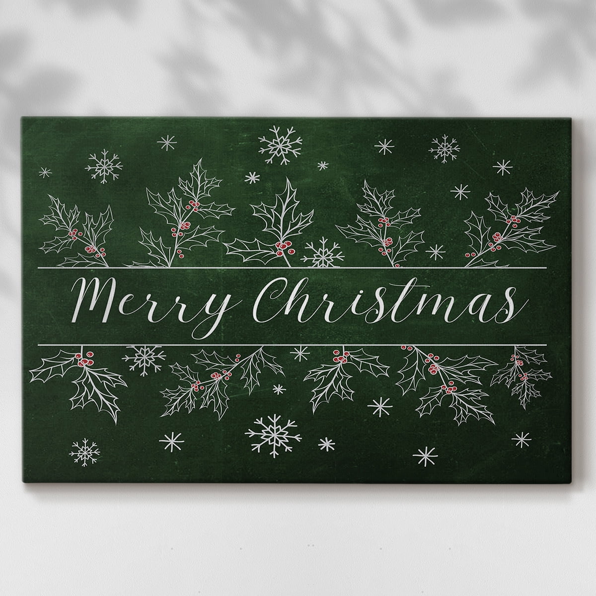 Merry Christmas Holly- Gallery Wrapped Canvas