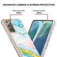 thumbnail image 4 of Allytech Galaxy Note 20 Case, Pretty Marble Design Heavy Duty Shockproof Hybrid Hard PC Soft TPU Bumper Three Layer Drop Protection Anti-Fall Cover Case for Samsung Galaxy Note 20 - Green Pink, 4 of 5