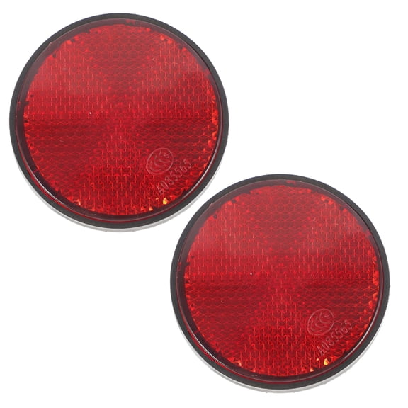 MELIVO 2X Round Reflective Warning Reflector for Car Motorcycle Bike Atv (Red)