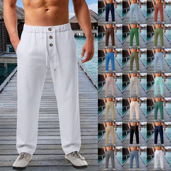 Kcolen Sweat Pants for Mens 3Xl Men's Casual Trousers with Elastic Waist Relaxed Fit Lightweight Breathable for Daily Comfort Wear