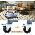 thumbnail image 3 of 3-Tier Utility Cart With Wheels, Heavy Duty Rolling Restaurant Cart 420lbs, Plastic Bus Cart With Lockable Wheels and Rubber Hammer for Warehouse/Office/Kitchen, Grey, 3 of 6