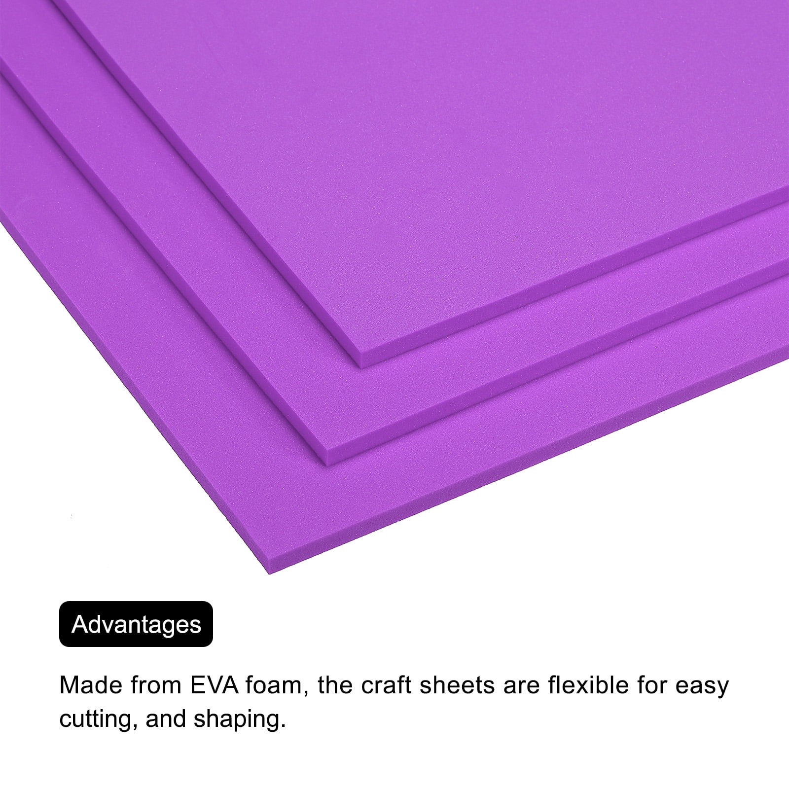 EVA Foam Sheets Purple 9.8 Inch x 9.8 Inch 5mm Thick Crafts Foam Sheets 8Pcs