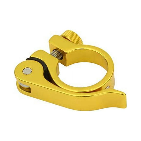 Alloy Seat Post Clamp Outer Diameter 28.6mm Quick Release, (Yellow)