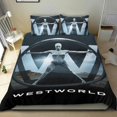 thumbnail image 1 of Westworld Conjunto de sábanas temático, trío de piezas, cómodo y amigable con la piel, diseño único, regalo de decoración para el hogar para familiares, amigos y fans,135cm *200cm, 1 of 6