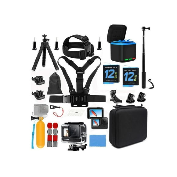 Accessories Kit with Battery and Charger for Gopro Hero 12 11 10 9 Black, Waterproof Case+Selfie Stick+Tripod+2 Battery+3-Channel Charger Station Compatible with Go pro 12 11 10 9