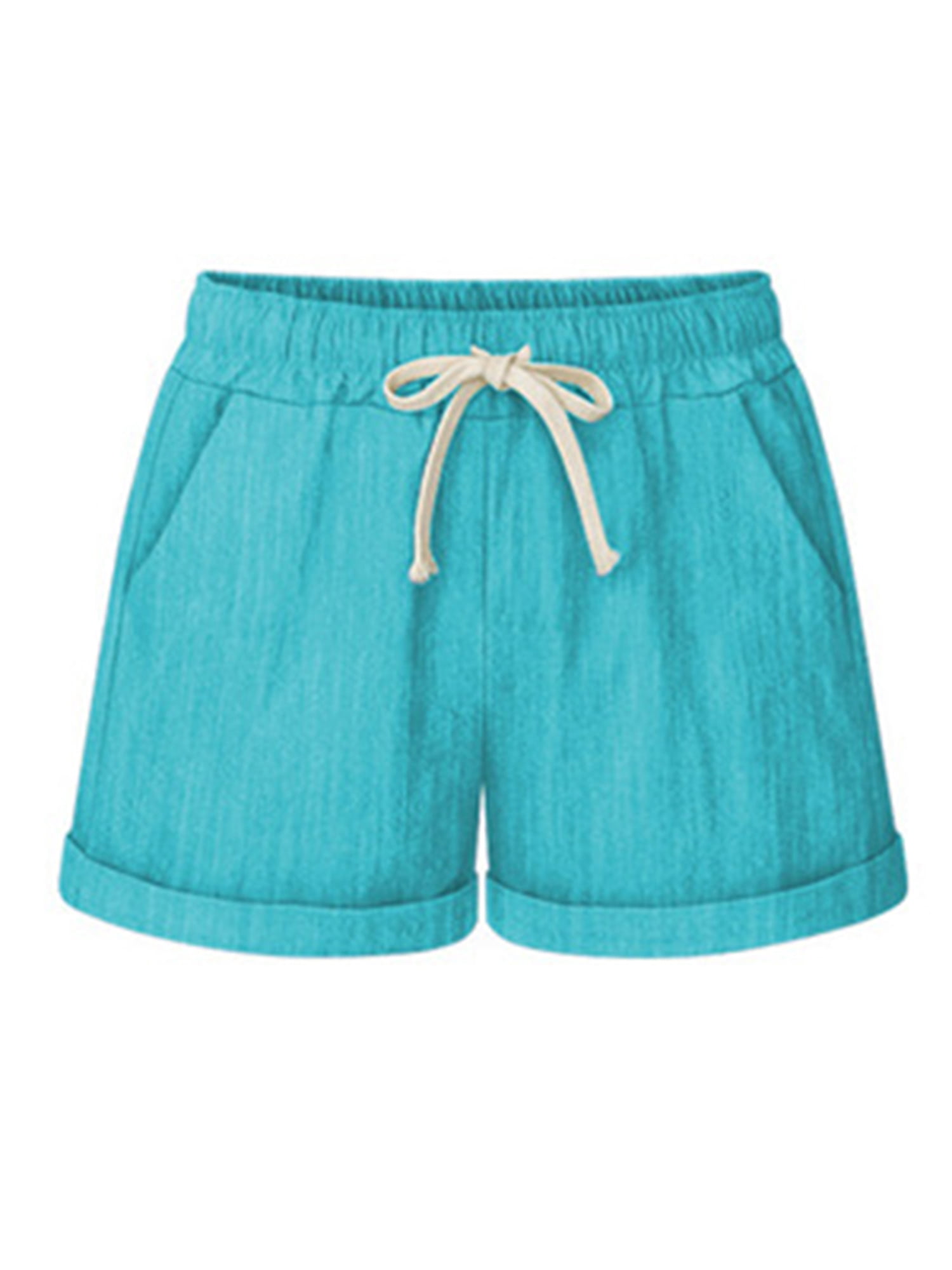 Msmsse Plus Size Shorts Summer Causal Elastic Waist Shorts for Women