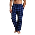 thumbnail image 2 of Mifsaly Men's Pajama Pants Plaid Lounge Sleep Pants with Pockets Drawstring Elastic Waist Relaxed Fit Sleepwear Bottoms Blue,XL, 2 of 9