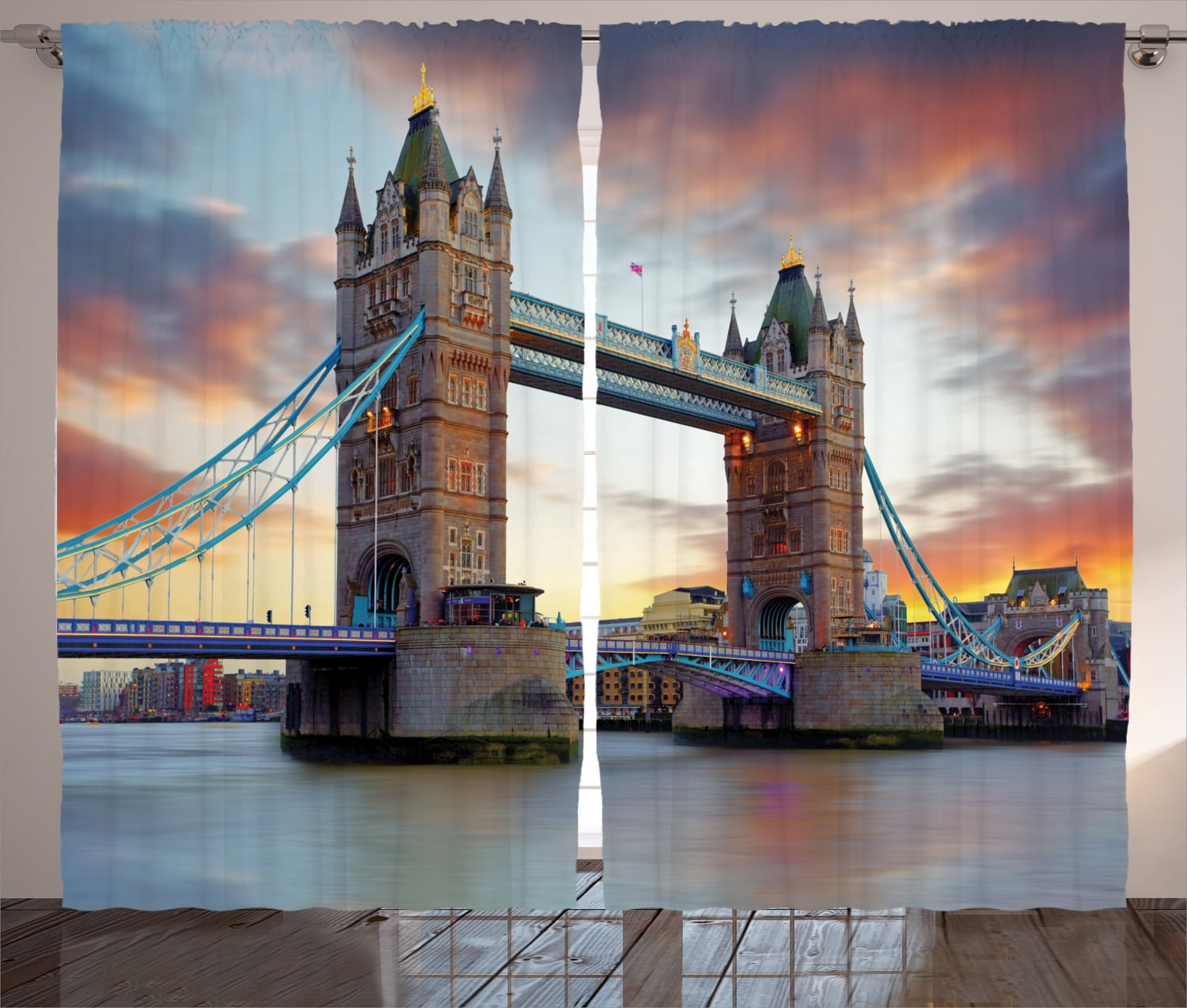 3D London Scenery 586 Curtains Drapes