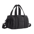 thumbnail image 1 of Bolso de mano acolchado para mujer con compartimentos para niñas, bolso de hombro para senderismo callejero negro, 1 of 9