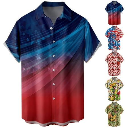 

Men Dad Casual Button Down Short Sleeve Polo Shirts Regular Breathable Clothes Plus Size Men