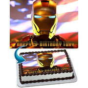 Iron Man Tony Stark Edible Image Cake Topper Personalized Icing Sugar Paper A4 Sheet Edible Frosting Photo Cake 1/4 Edible Image for cake