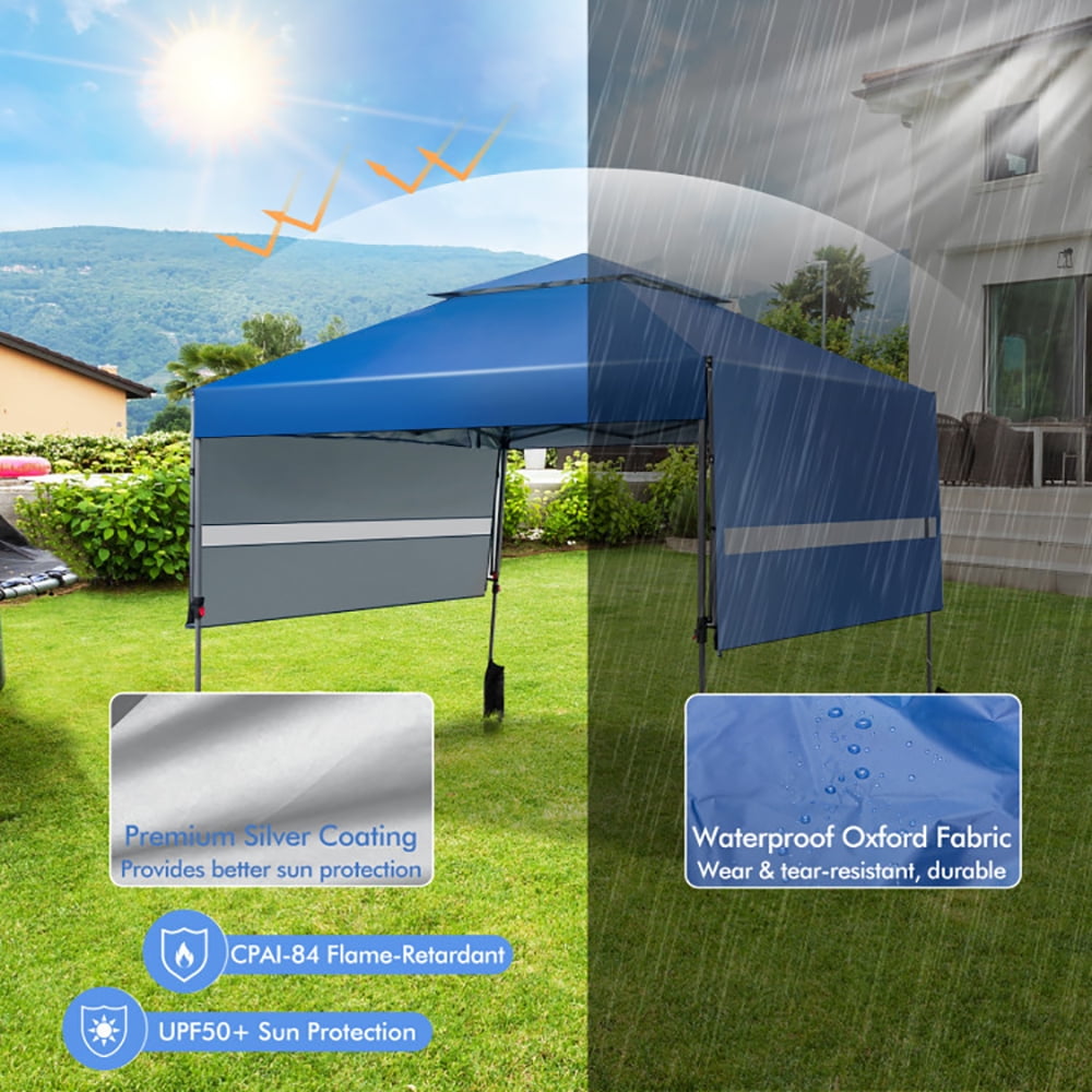 Aimee Lii 10 x 17.6 Feet Outdoor Instant Pop-up Canopy Tent with Dual Half Awnings, Backyard Canopy Gazebo for Party Camping BBQ Events, Blue Aimee Lii 10 x 17.6 Feet Outdoor Instant Pop-up Canopy Tent with Dual Half Awnings, Backyard Canopy Gazebo for Party Camping BBQ Events, Blue