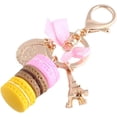 thumbnail image 3 of 2 llaveros de macarrón, llavero de la Torre Eiffel, llavero de metal, bolsa colgante, accesorios de coche, decoración, color morado y rosa Sailing Electrónica, 3 of 5
