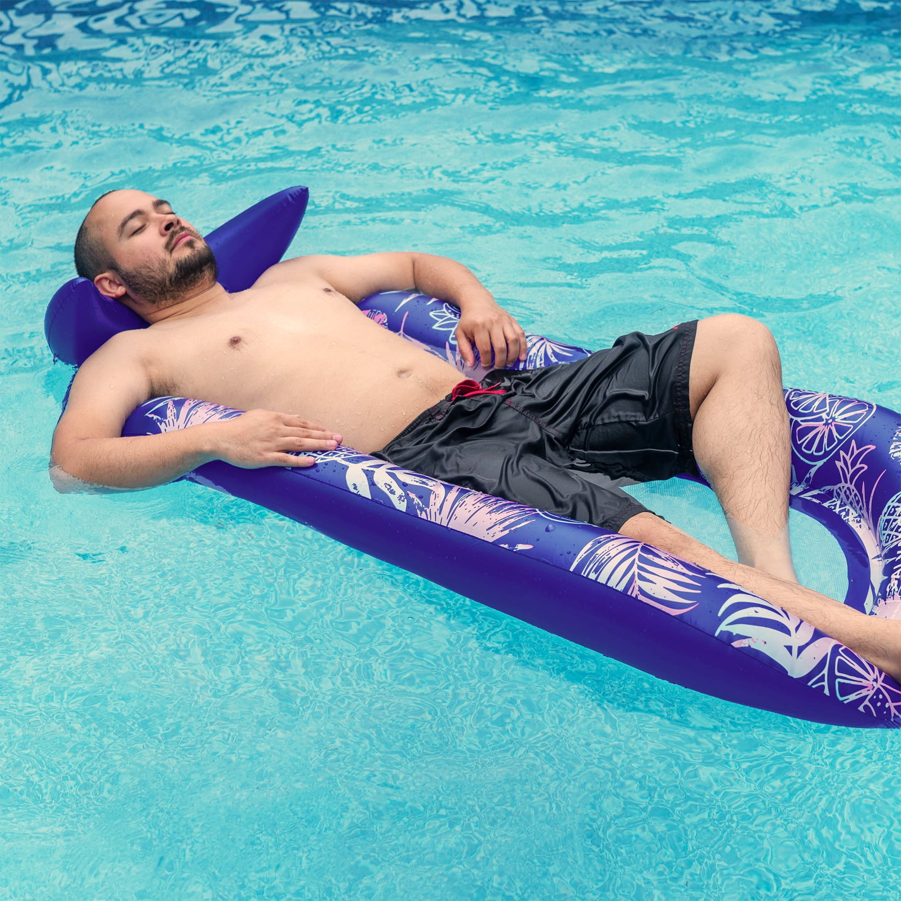 Galvanox Pool Floaties Adult Size Heavy Duty Raft Water Lounger Recliner Inflatable Float for Swimming Pool
