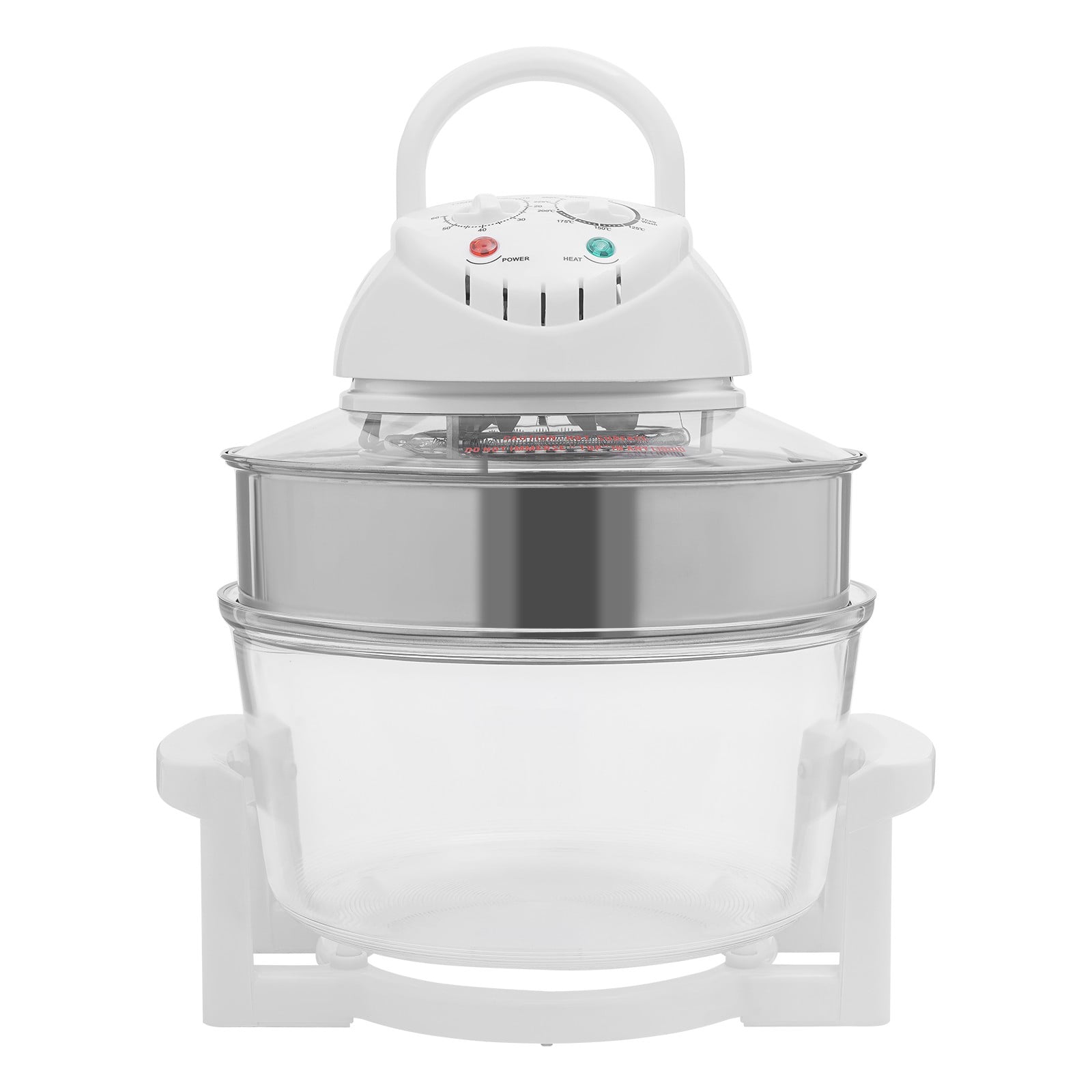 Glass Air Fryer 18Qt with Viewing Window, 1400W Halogen Air Fryer Oven for Quick Cooking, 360° Visible To Watch Food, with 8 Accessories for Baking Roasting Grilling, 60 Min Timer & 482℉,